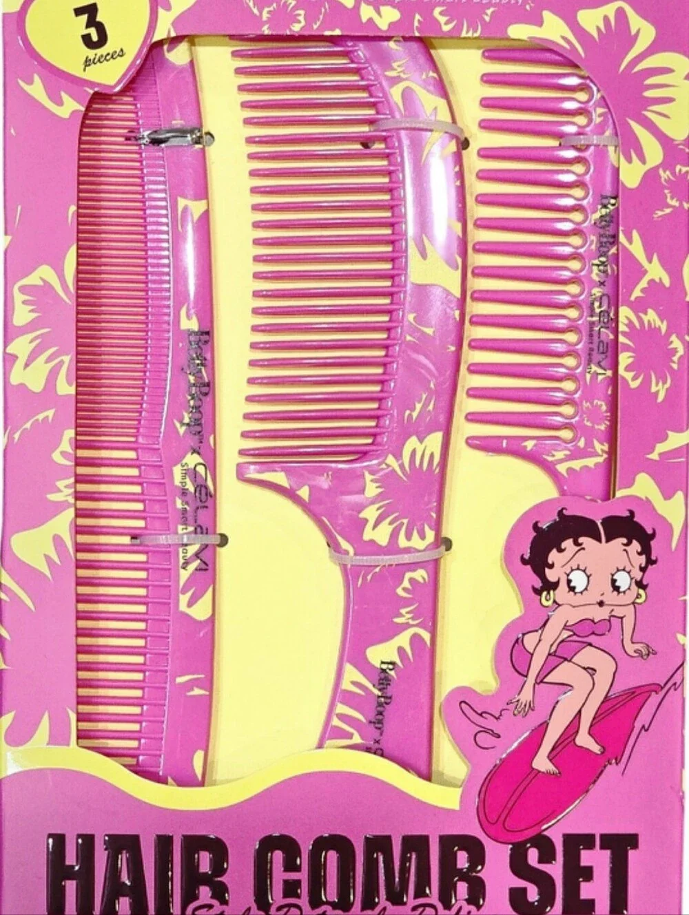 Célavi X Betty Boop 3-Piece Hair Comb Set
